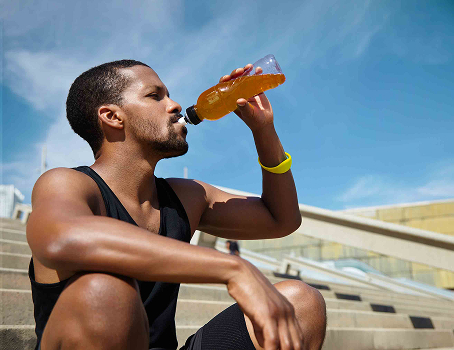 Person drinking Good Mood outdoors